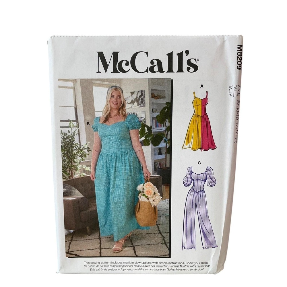 McCall's M8209 Dress Jumpsuit Sewing Pattern Size 8-16 Modern